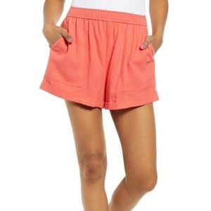 BP Women’s Cuffed Hem Coral Linen Blend Shorts Size Small New with Tags
